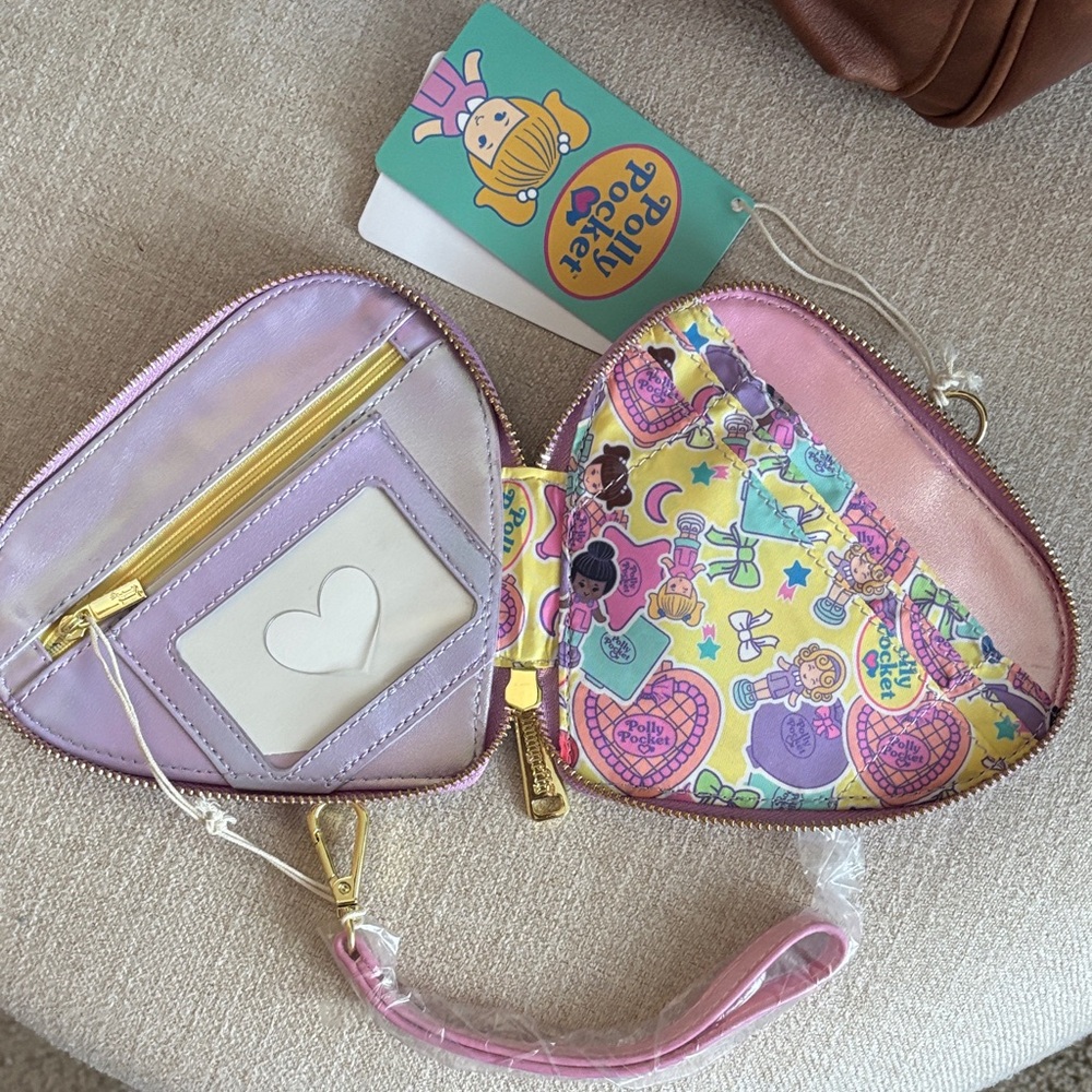 Loungefly NEW Polly Pocket Heart locket purse wristlet